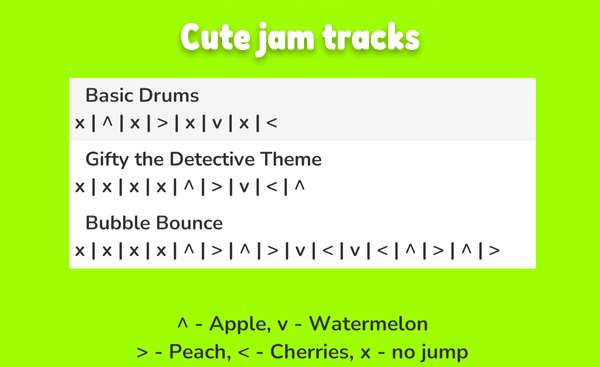 Fruit Dance track selection screenshot