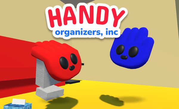Handy Organizers game cover with two cartoon hands